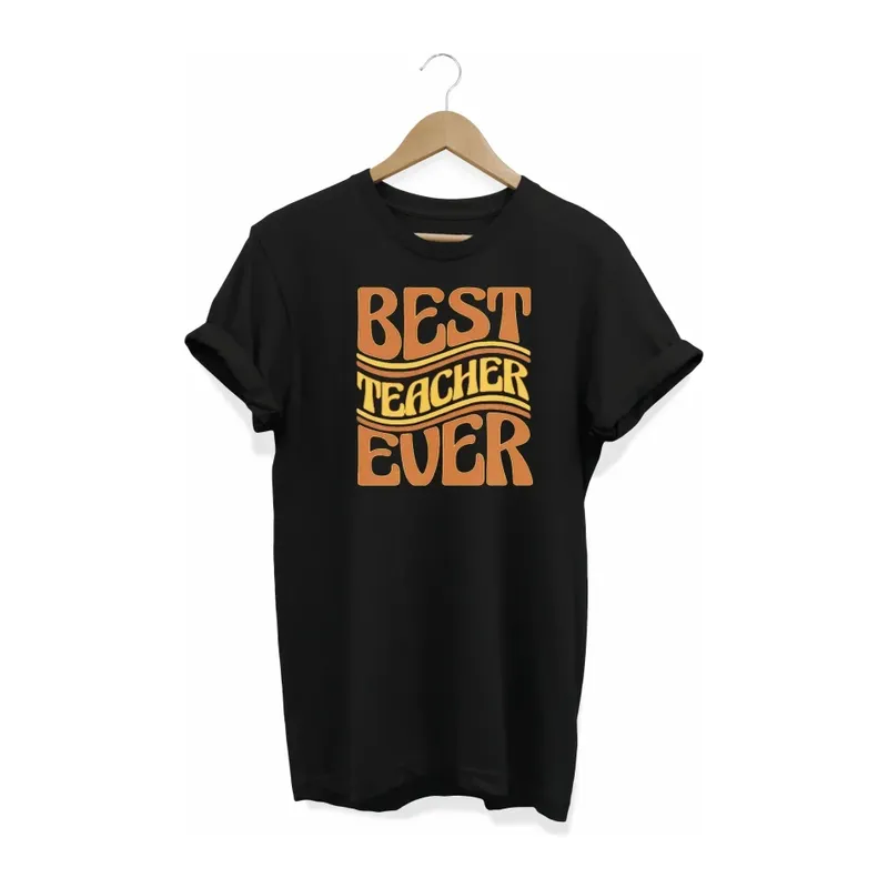 24 Kasım Öğretmenler Günü Hediye Baskılı Oversize Bisiklet Yaka T-shirt - Siyah