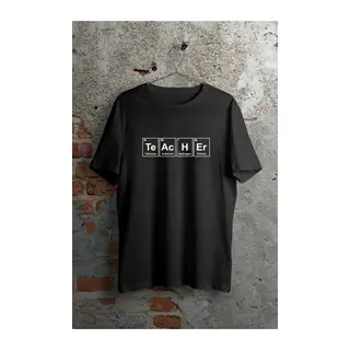 24 Kasım Kimya Öğretmeni Hediyesi Baskılı Bisiklet Yaka T-shirt - Beyaz