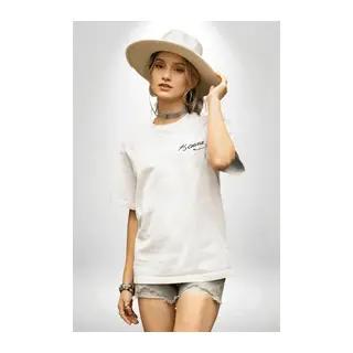 30 Ağustos Zafer Bayramı Atatürk Temalı Oversize Bisiklet Yaka T-shirt - Beyaz