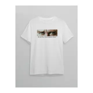 10 Kasım Atatürkü Anma Günü Baskılı Oversize Bisiklet Yaka T-shirt - Beyaz