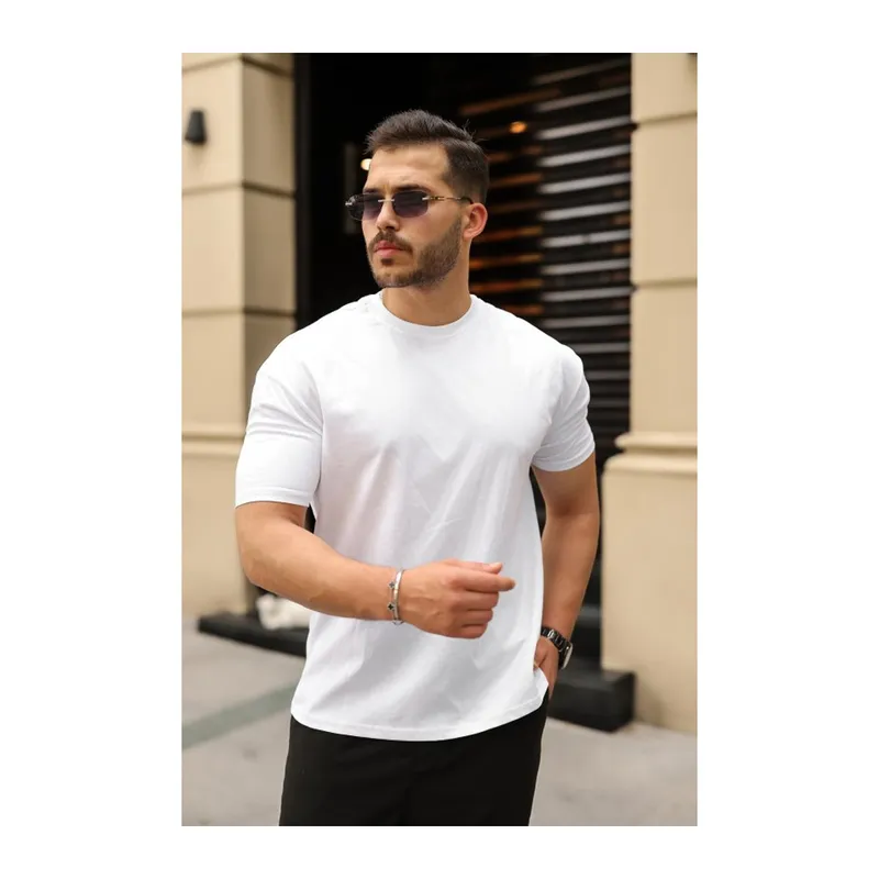 Erkek Kolları Dar Kesim Rahat Kalıp Basic Tişört