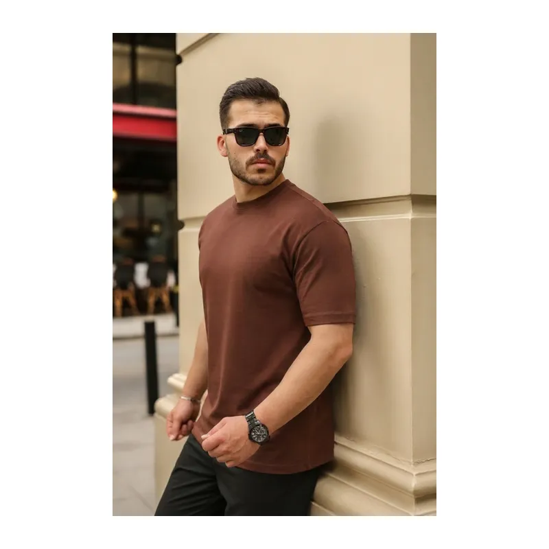 Erkek Kolları Dar Kesim Rahat Kalıp Basic Tişört