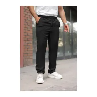 Erkek Beli Lastikli Pera Keten Pantolon