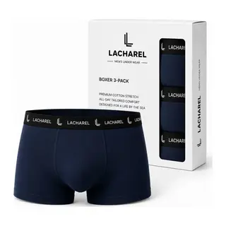 Erkek Likralı Pamuklu Nefes Alan Penye Boxer 3lü Paket - Lacivert