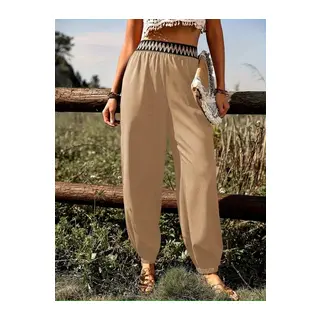 Kadın Yüksek Bel Beli Lastikli Dökümlü Ve Beli şeritli Pera Pantolon