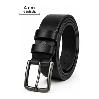 Erkek Hakiki Deri 4 Cm Klasik Kemer Metal Tokalı Günlük Ve Klasik Kullanım