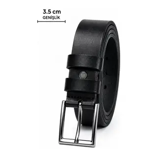 Erkek Hakiki Deri 3.5 Cm Klasik Kemer Metal Tokalı Günlük Ve Klasik Kullanım