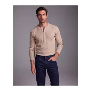 Erkek Düğme Detaylı Bisiklet Yaka Uzun Kollu Body
