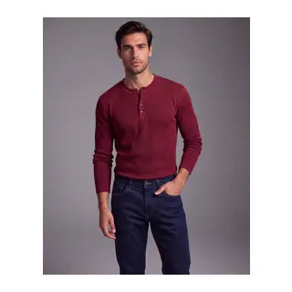 Erkek Düğme Detaylı Bisiklet Yaka Uzun Kollu Body