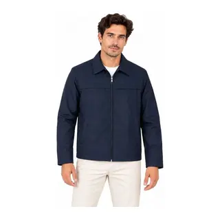 Erkek Su İtici Rüzgar Keser Astarlı Tam Fermuarlı 4 Mevsim Regular Fit Mont Ceket - Lacivert