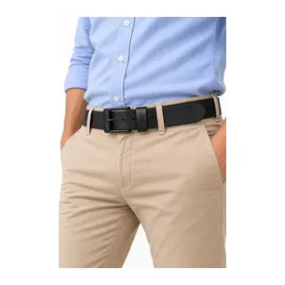 Erkek Siyah 4 Cm Metal Tokalı Kot Ve Kumaş Pantolon Kemeri