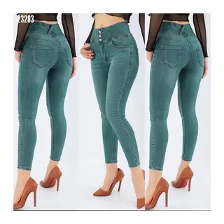 Yüksek Bel Likralı Jean Pantolon 90 Cm