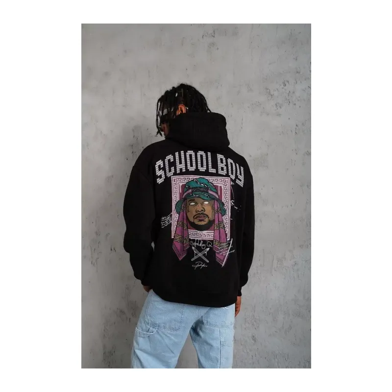 Erkek SCHOOL BOY Baskılı Kapüşonlu Sweat - Siyah