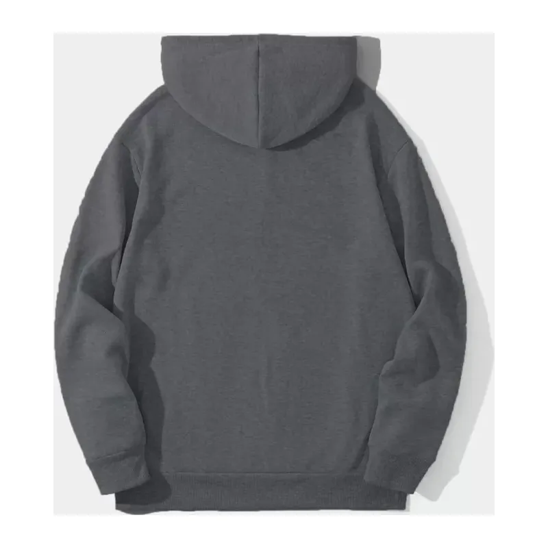 Erkek Düz Kapüşonlu Sweat - Füme
