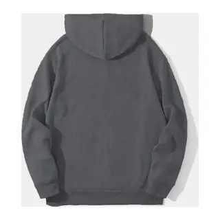 Erkek Düz Kapüşonlu Sweat - Füme