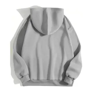 Erkek Düz Kapüşonlu Sweat - Boyalı Gri
