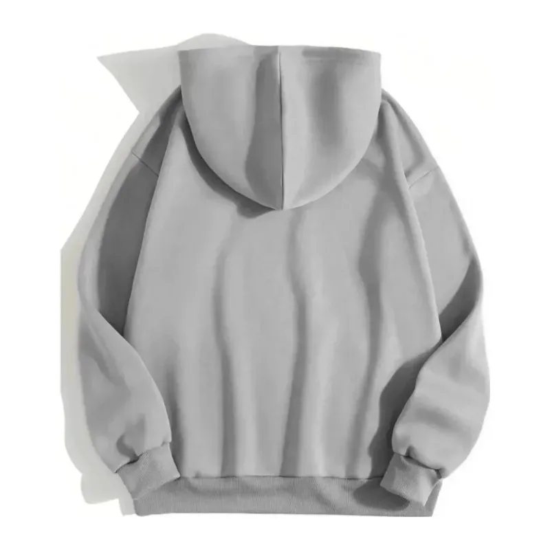 Erkek Düz Kapüşonlu Sweat - Boyalı Gri
