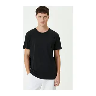 Unisex Basic Bisiklet Yaka Regular T-Shirt - Siyah