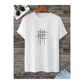 Unisex Baskılı Oversize T-Shirt - Beyaz