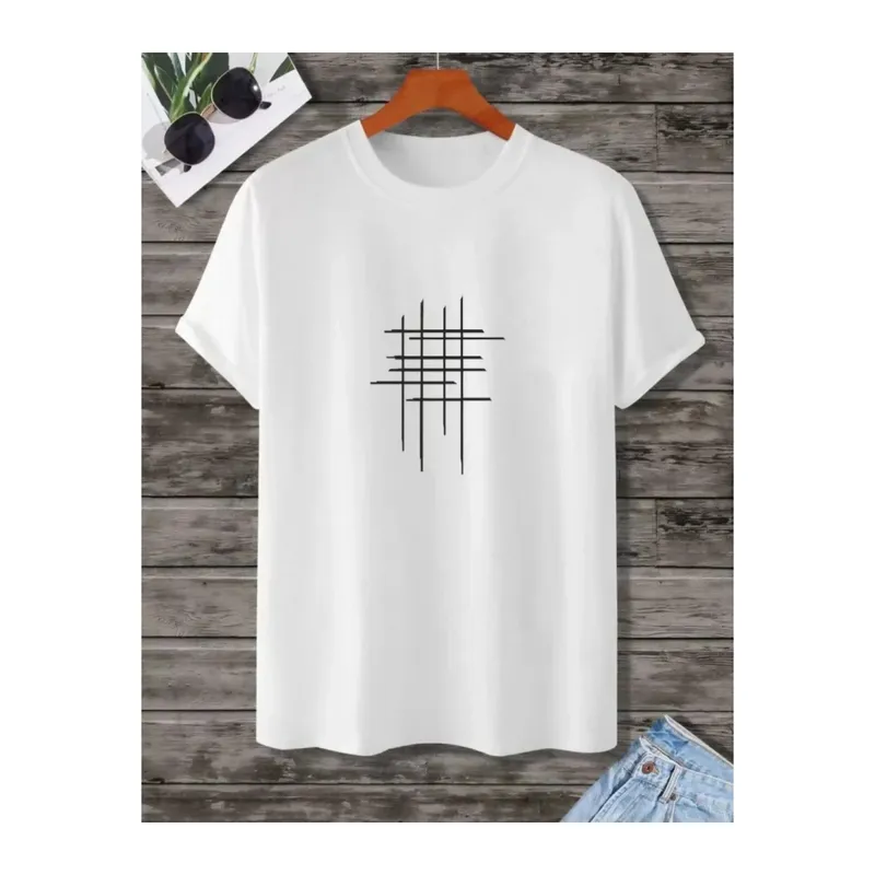 Unisex Baskılı Oversize T-Shirt - Beyaz