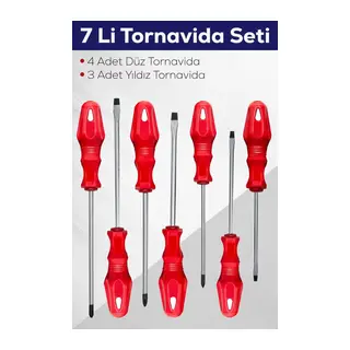 7'li Tornavida Seti (4 Düz Tornavida 3 Yıldız Tornavida)