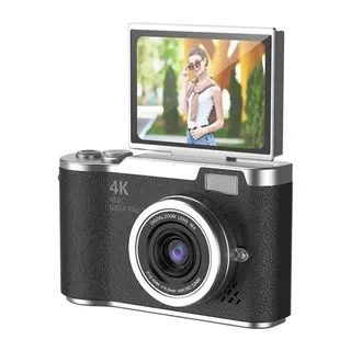 4k Dijital Retro Video Kamera 48mp 18x Zoom Flaşlı (32gb) Kart Dijital Vlog Fotoğraf Makinesi Türkçe Siyah