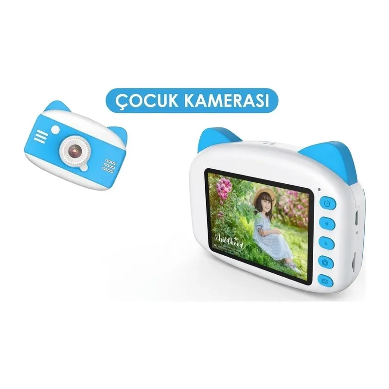 X900 Dijital Çocuk Fotoğraf Makinesi Selfie Kamera 3.5 İnç Dijital Çocuk Kamerası 1080p (mavi)