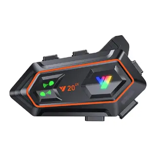 Y20 2x 1000m Telsiz Mesafeli 2 Kişi Bağlantılı Bluetooth Kask Kulaklık Fenerli İntercom