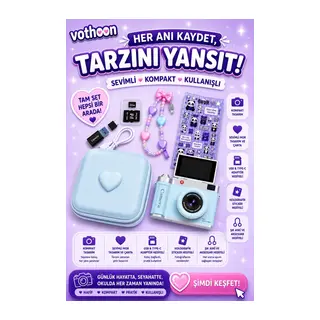 4k Çantalı Dijital Retro Video Kamera 48mp 16x Zoom Işıklı (32gb) Kart Dijital Fotoğraf Makinesi Mavi