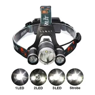 T6 Kafa Feneri 5000 Lumens 3xcree Xm-t6+2r5 Lamba Led Kamp Lambası