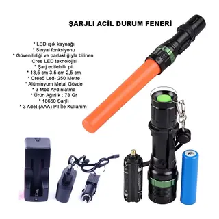 Sinyalli Acil Durum El Feneri Cree5 Wt-262