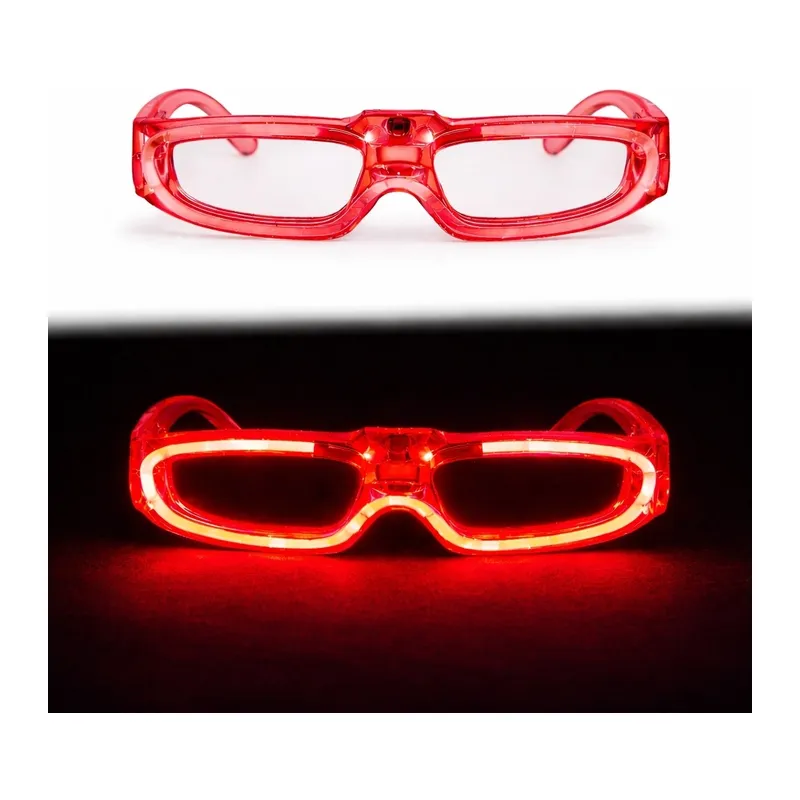 Kırmızı Led Işıklı Parti Gözlüğü 3 Modlu – Glow Gece Eğlence Gözlüğü
