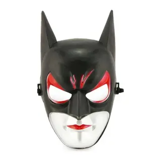 Kırmızı Gözlü Siyah Batman Maske - Lastikli Batgirl Maskesi 28x17 Cm