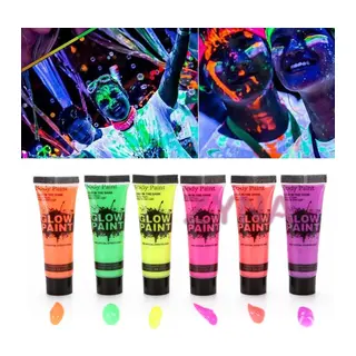 Neonlu Glow Parti Yüz Boyası 6 Renk 6 Adet