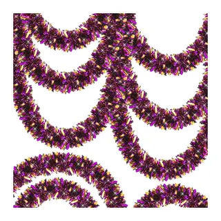 Mor Turuncu Renk 4 Cm Genişlik Garland Çift Renk Sim Süs 180 Cm