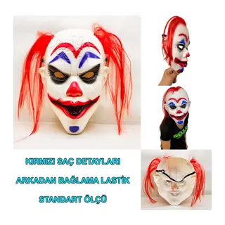 Kızıl Saçlı Joker Palyaço Maskesi