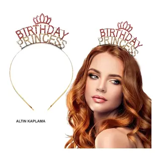 Birthday Princess Kristal Taç – Altın Kaplama