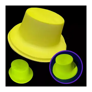 Neon Partisi Sarı Renk Plastik Fötr Şapka