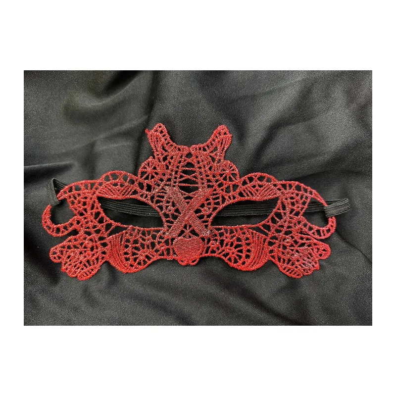 Kırmızı Dantel Masquerade Maskesi Çift Taraflı 10 No