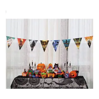 Cadılar Bayramı Halloween Flama Bayrak Banner Süs 8 Li 3 Metre