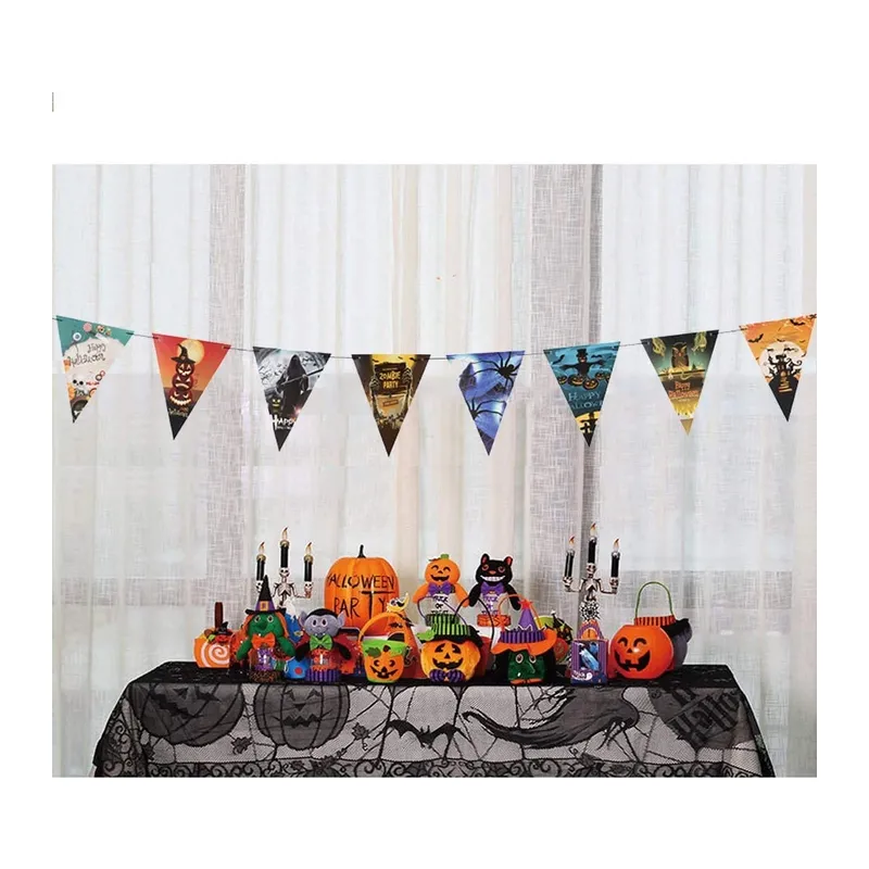 Cadılar Bayramı Halloween Flama Bayrak Banner Süs 8 Li 3 Metre