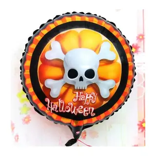 Halloween İskelet Kuru Kafa Folyo Balon 18 İnç