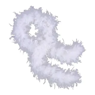 Beyaz Renk Kabarık Kalın Otriş Boa Tüy 6 Cm Genişlik 180-200 Cm Uzunluk