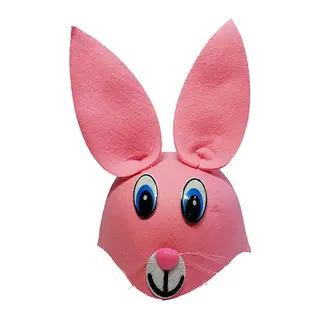 Pembe Renk Kulaklı Tavşan Şapkası Hayvan Şapkası