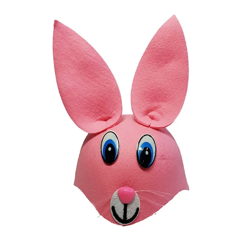 Pembe Renk Kulaklı Tavşan Şapkası Hayvan Şapkası
