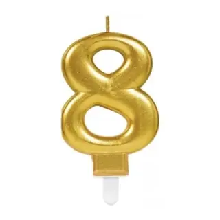 8 Rakam Mum Gold Renk
