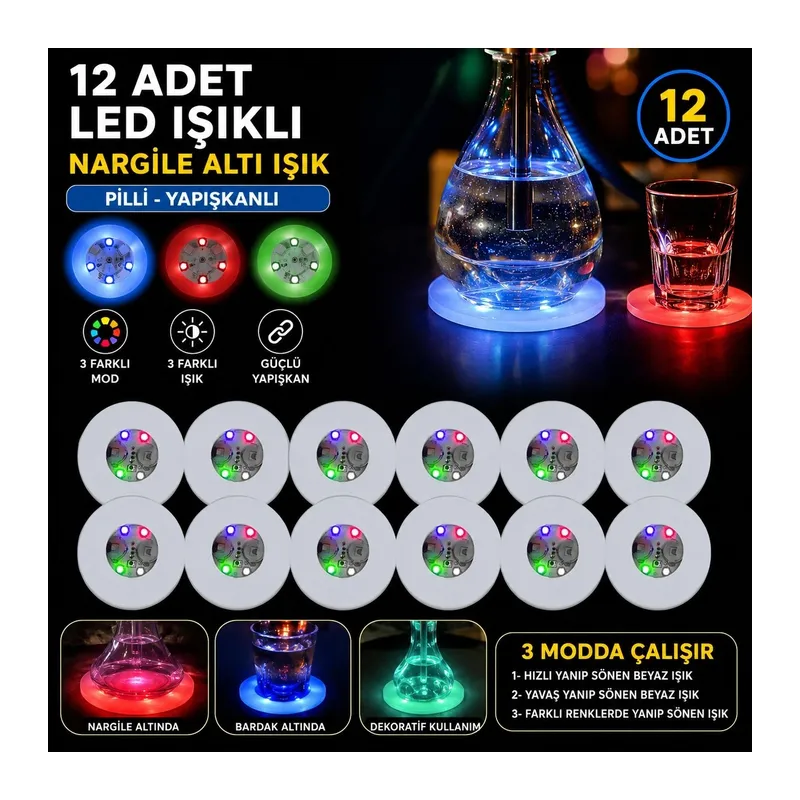 Rgb Led Altı Işık 12’li Set