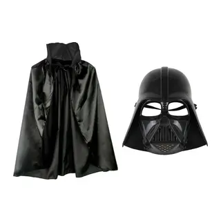 Çocuk Boy Yıldız Savaşları Wars Darth Vader Maskesi Ve 90 Cm Pelerin Seti Siyah