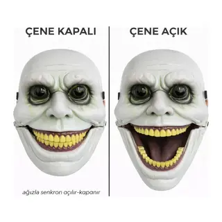 Hareketli Çene Mekanizmalı Korku Maskesi Yeşil