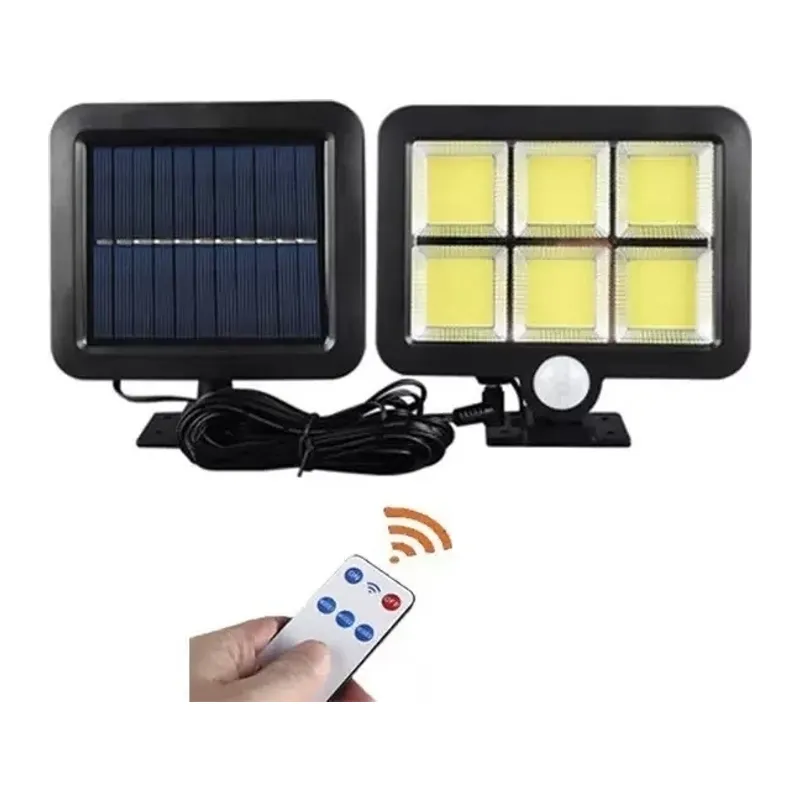 120 Cob Led Solar Panelli 3 Modlu Duvar Lambası Uzaktan Kumandalı Mz-302k